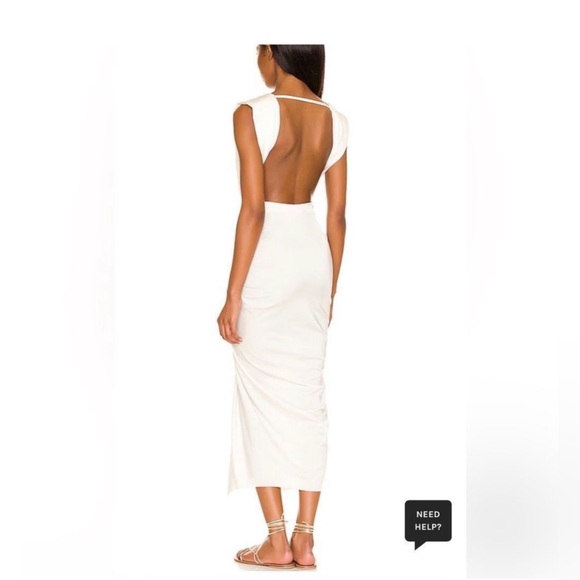 Baobab Mia Plunge V-Neck Gathered Midi Sheath Dress, NWT - Picture 15 of 15